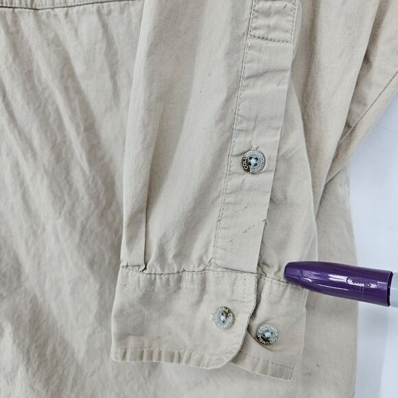 Columbia Shirt Mens XXL Fishing Outdoors Vented PFG Long Sleeve Tan FLAWS - Picture 3 of 14